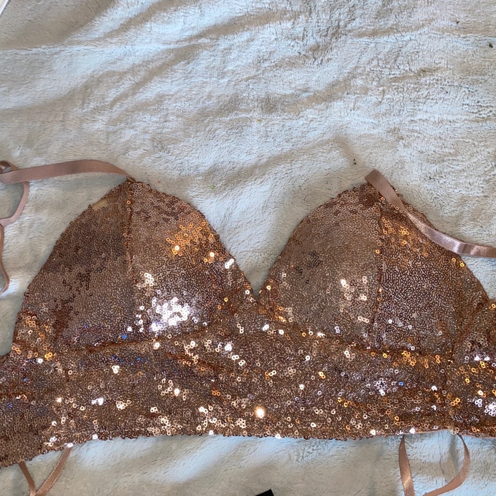 Gold Sparkle Cropped Top